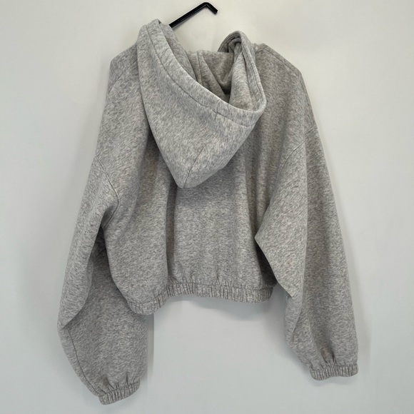 H&M Cinched Oversized Semi Cropped Hooded Zip Wide Balloon Sleeve Jacket - Picture 6 of 6